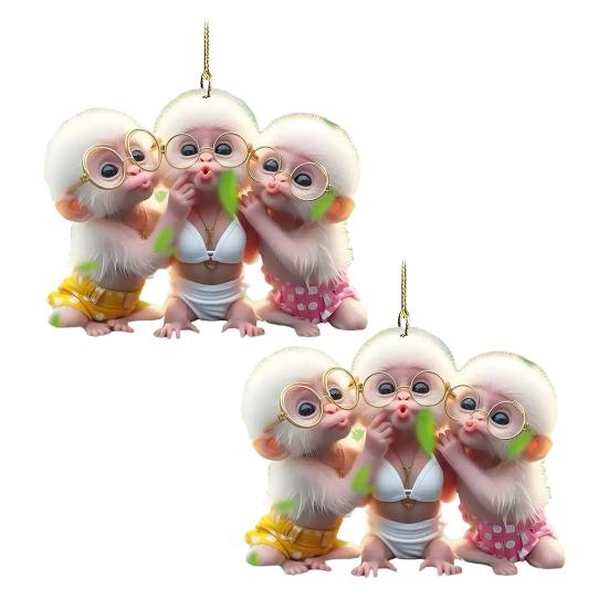Юшенг Обезьяна Автомобильные Подвески Акриловые 2D Автомобильные Шармы для Рюкзака Брелок Милое Украшение для Зеркала Заднего Вида Рождественский Подарок для Друзей