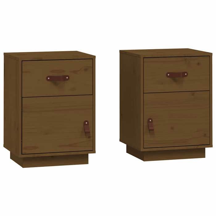 VidaXL Bedside Tables 2pcs Honey Brown 40x34x55cm Solid Pine Wood 818312