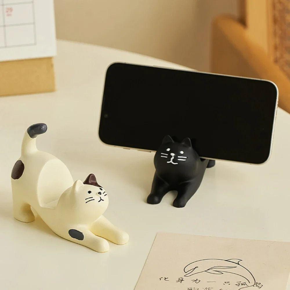 Resin Doll Mobile Phone Stand Stretch Oneself Cell Phone Bracket Cat Phone Holder Small Gifts