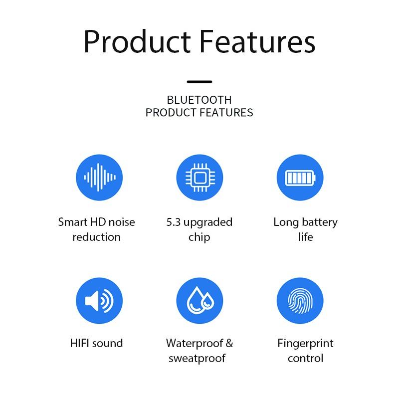 Новые беспроводные наушники Bluetooth V5.3 TWS Беспроводные наушники со светодиодным дисплеем и аккумулятором емкостью 1200 мАч, гарнитура с микрофоном