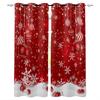 Christmas Ball Snowflake Red Background Blackout Curtains for Kids Home Decor Bedroom Living Room High Shading Window Curtains