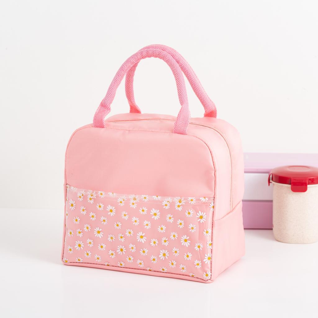 Высокоемкая ткань Оксфорд, сумки для обеда с маргариткой, термоизоляционная портативная сумка-холодильник для еды, бенто, пикника, сумка-тоут, сумки