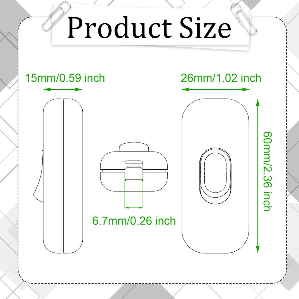 Lightweight And Durable Switch AC Inline For Table Desk Lamp Table Lamp Rocker Cord