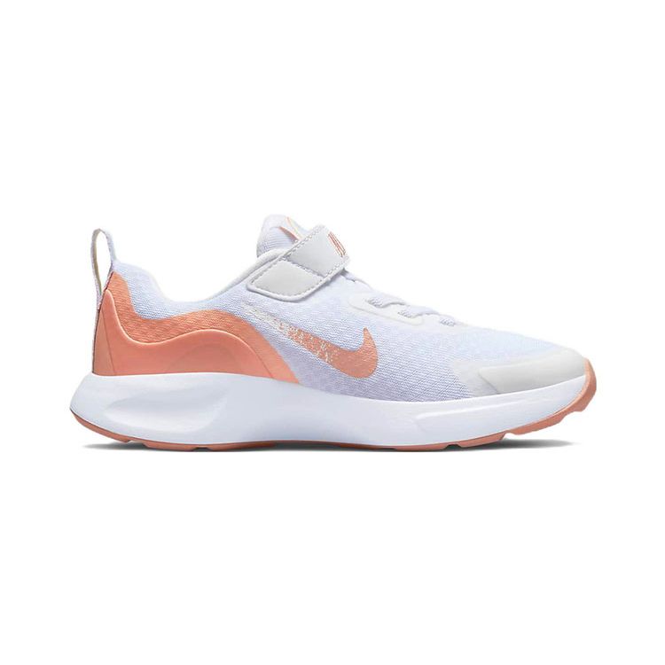 Nike Wearallday SE Нескользящие Амортизирующие Прочные Низкие Детские Кроссовки для Бега Детские Кроссовки для Бега Белый Оранжевый DO9378-100