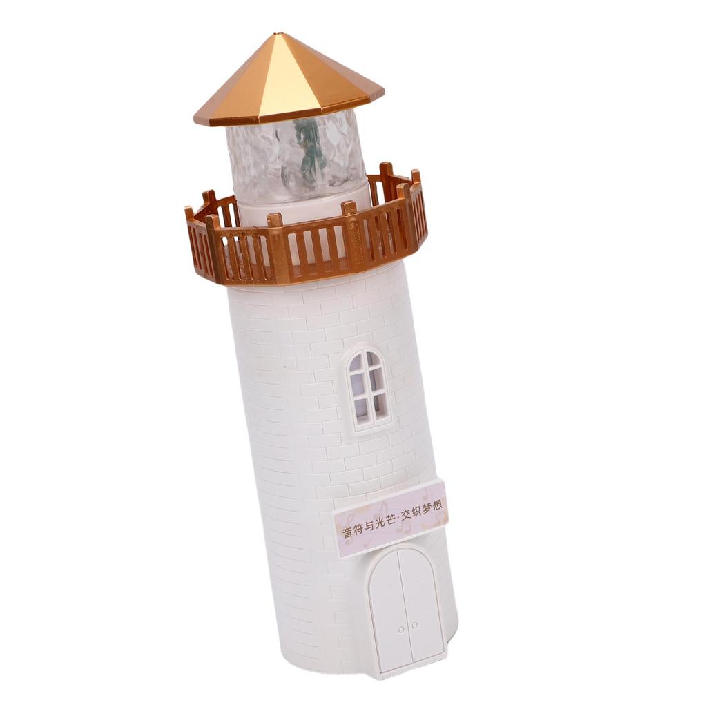 Lighthouse Night Light Rechargeable Moon Projection Lighthouse Lamp with 360 degrees  Stereo Bluetooth Speaker for