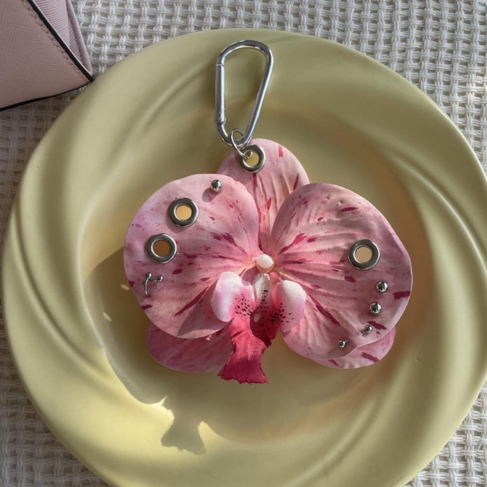 Backpack Decoration Orchid Lily Keychain Colorful Backpack Hangings Decor Flower Bag Pendant