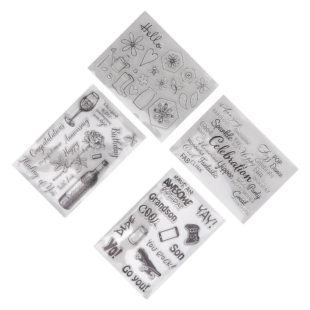 4 шт. прозрачные штампы прозрачные безопасные принадлежности для изготовления карточек для фотоальбомов