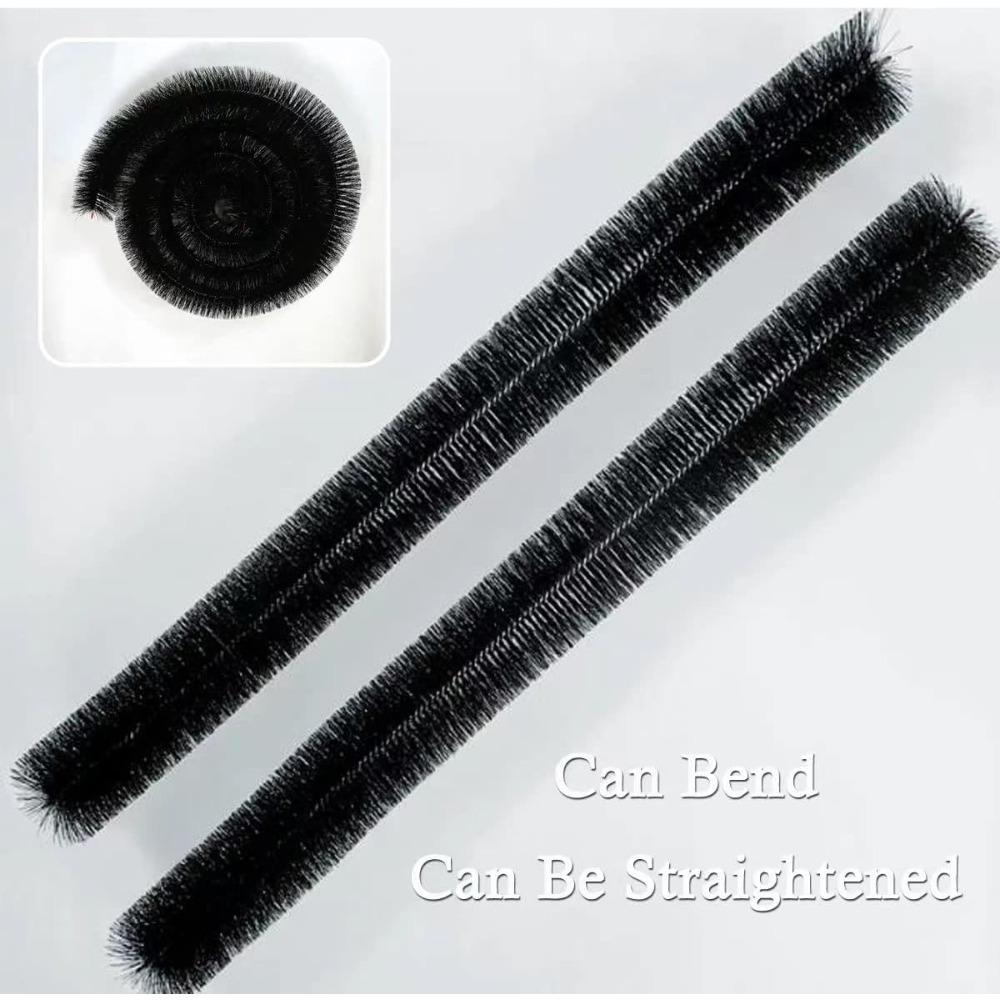 5-Pack Gutter Guard Brush 4.33" Diameter 16ft Total Length Stainless Steel Core Anti-Clogging Leaf Filter