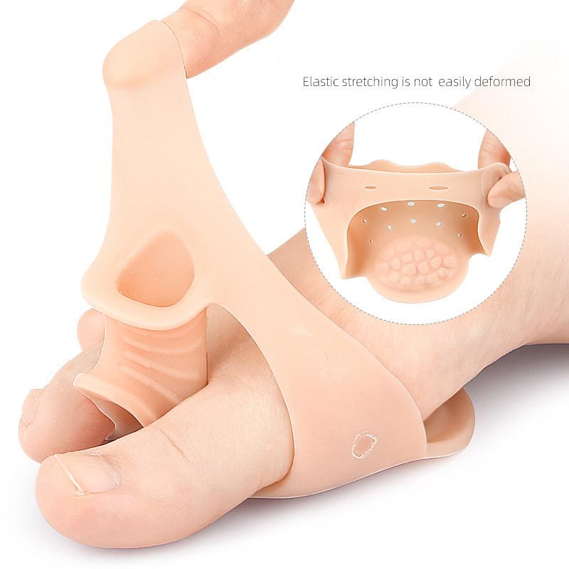 Double-hole Toe Splitter, Thickened Sole, Soft Shock Absorption and Pressure Relief Massage Forefoot Half-yard Pad, Hallux Valgus Orthosis