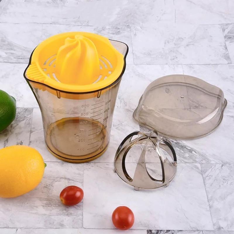 Соковыжималка для лимона и апельсина, ручная портативная соковыжималка для цитрусовых из пластика, многофункциональная соковыжималка, стакан для сока, 600 мл, большая емкость