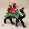 Handmade Recycled Material Figurines Rajasthani Doll Couple Rider Idol Showpiece, Multicolor (18 * 16 * 5cm) (Camel)