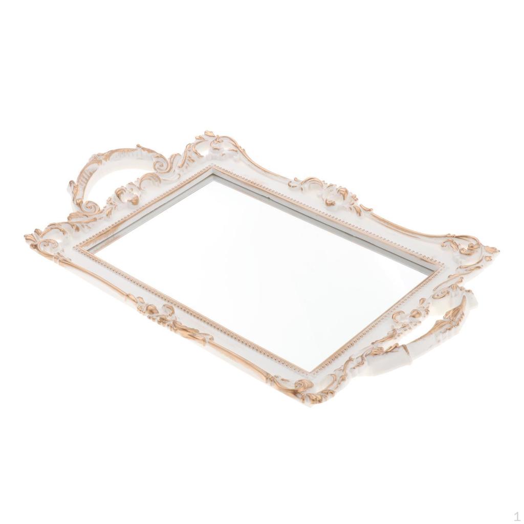 Декоративный сервировочный поднос, зеркальный лоток-органайзер для ювелирных изделий, туалетные лотки для