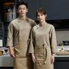 long-sleeve khaki with apron, 4xl