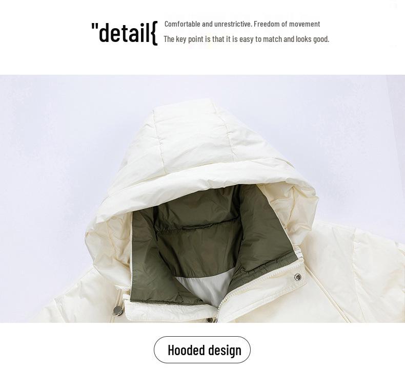 Стильная унисекс пуховая куртка с капюшоном - Вдохновленная культовым стилем утки, 85% белого утиного пуха