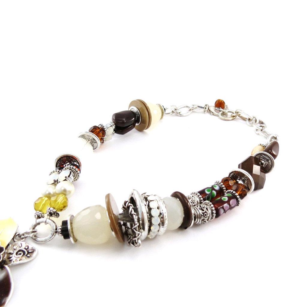 Les Trésors De Lily [E0644] - Дизайнерское колье "Душка" бежево-коричневый