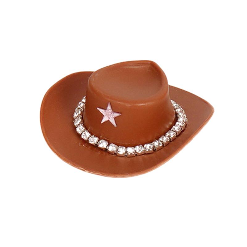 MAX-66~ 4 Pcs Miniature Plastic Doll Hat Western Cowboy Hat Cowgirl Hat For Dolls Decoration Accessories