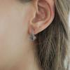 MERRYMOTIVE Heart Bar with Aqua Crystal Drop Earring