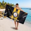 Pittsburgh Steelers Customized Name Text Beach Towel, Soft Absorbent Towel Beach Pool Travel Personal Gift