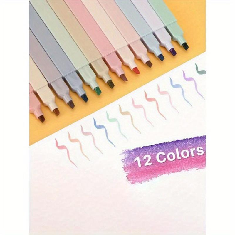 Эстетичные квадратные хайлайтеры Morandi, мягкие маркеры с долотообразным наконечником, пастельные хайлайтеры без просвечивания, быстросохнущие для ведения дневника и заметок