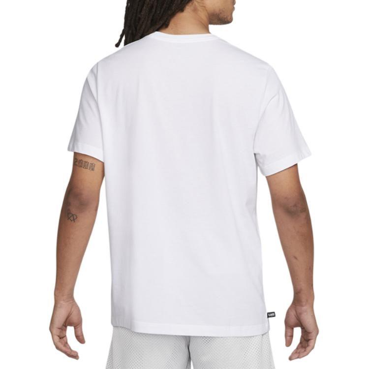 Nike Мужские белые футболки Dri Fit с круглым вырезом, умеренного прямого кроя, DQ1876-100