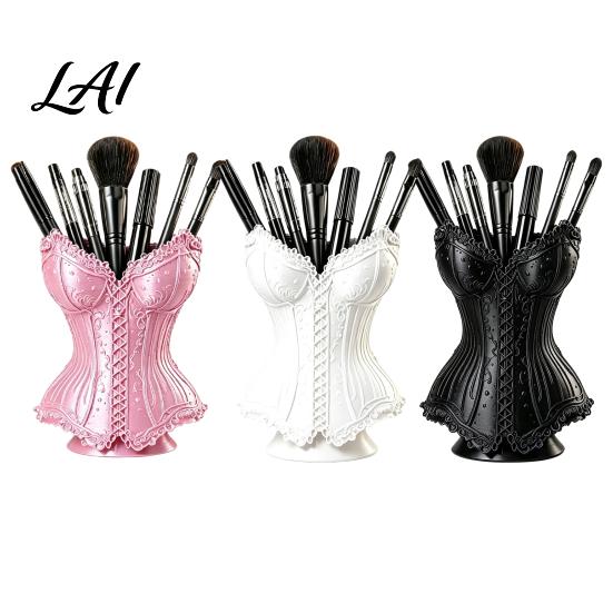 Study Room Organizer Gothic Corset Pen Holder 3D Printed Vintage Dark Makeup Brush Retro Decor Decorative Desk for Office Vanity Halloween