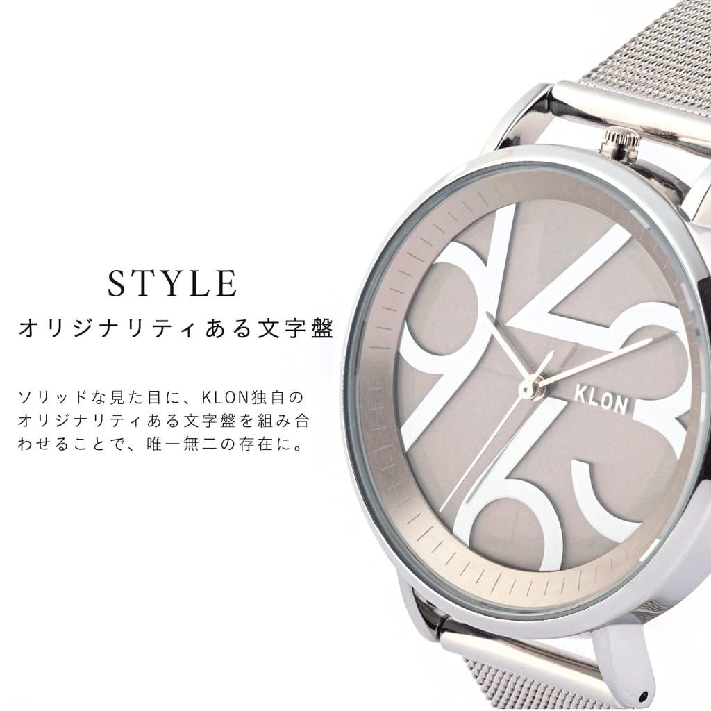 Klon Watch Solar Watch Replacement Strap Simple 38mm KLON SLIM SOLAR STYLE CONNECTION LATTER 38mm Men's Women's -SILVER MESH-