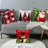 Christmas Pillow Covers 45x45cm, Festive Square Pillow Covers for Home Decor, Classic Retro Rustic Christmas