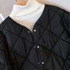 Зимнее пуховое пальто с карманами, утепленная V-образная горловина, ромбовидная строчка, застежка-молния, ветрозащитная, сохраняющая тепло, повседневная верхняя одежда для холодной погоды, куртка