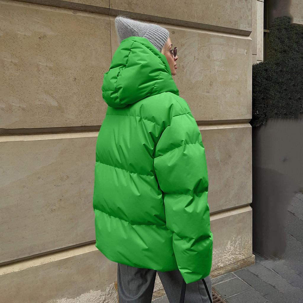 Womens Identical Cotton Jacket Winter Thickened Warm Cotton Long Sleeved Jacket Trendy Short Down Cotton Overcoat