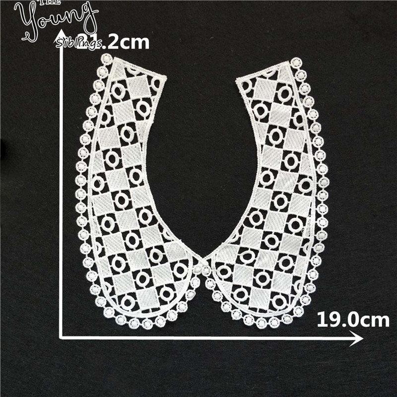 Fashion Style White Lace Fabric Neckline Embroidery Applique Lace Collar DIY Trim Sewing Clothing Accessories Craft Supplies