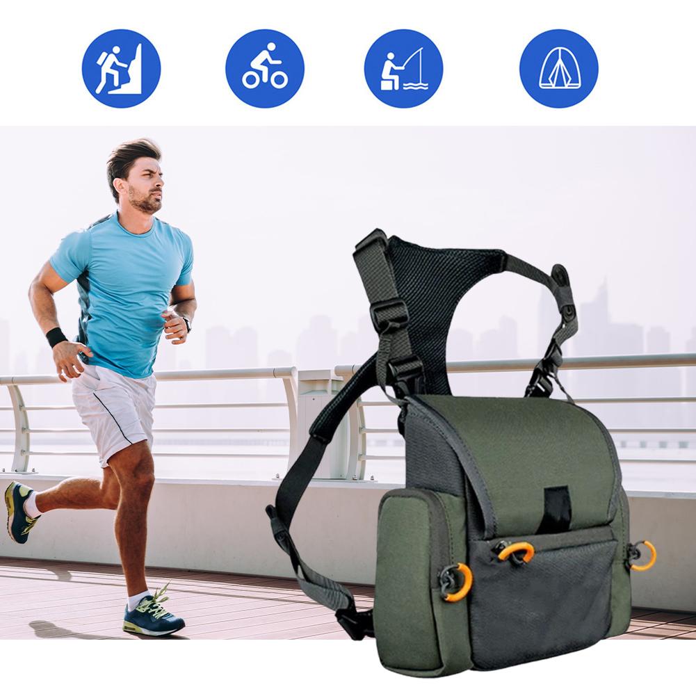 Binocular Harness Chest Pack with Rangefinder Pouch & Rain Cover Bino Harness with Rain Cover for Hunting