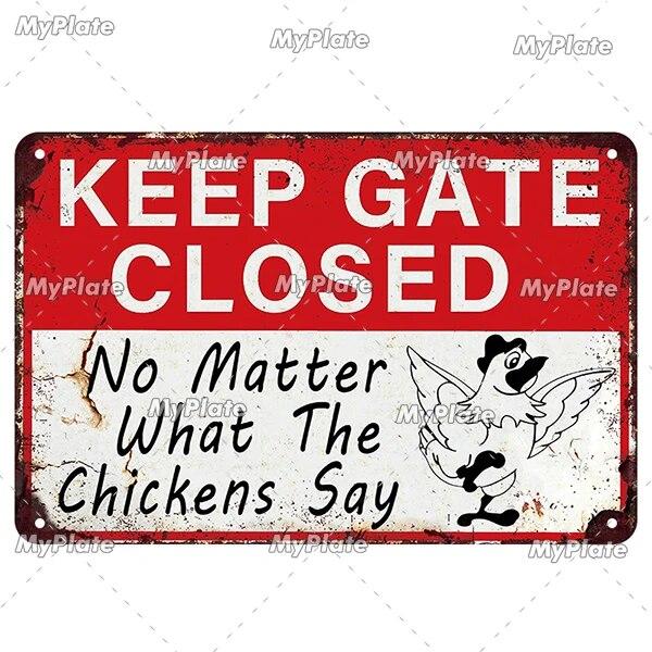 Vintage Chickens Slow Metal Sign Tin Sign Decoration Plaque Home Wall Decor Bar Sign Home Decor Poster Drop Shipping