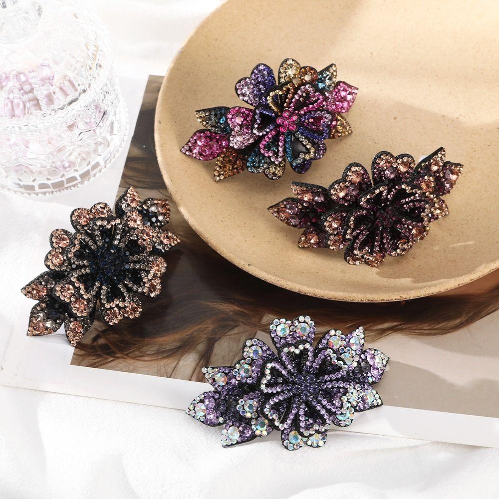 New Women Elegant Hair Accessories Barrettes Headband Crystal Hairpin Flower Hair Clip