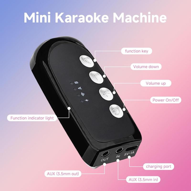 Karaoke Microphone,Dual Handheld Rechargeable Mic with 3.5mm Aux in and Out Receiver,Volume Control Karaoke Microphone for Singing, Speech, Home