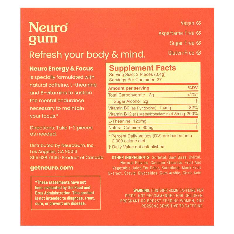 Energy & Focus, Cinnamon, 6 Packs, 9 Pieces Each