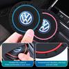 Emblems For Volkswagen VW 2pcs Car Cup Holder Anti Slip Insert Coasters Pads Accessories Polo Jetta Sagitar Magotan Passat B5 B6 ze1