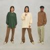 EastRogue Тяжелая футболка из чистого хлопка свободного кроя с длинным рукавом в 12 цветах