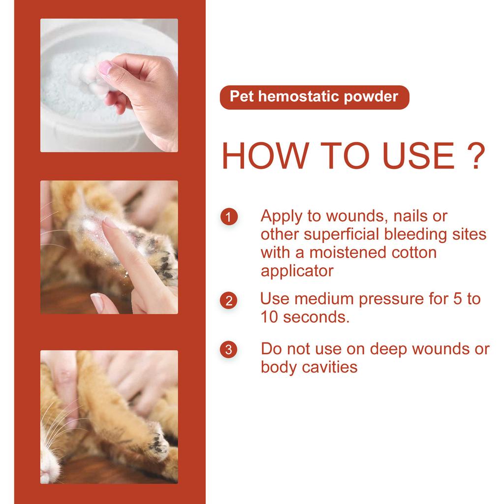 Yegbong Fast-Acting Blood Stop Powder for Pets Quick Stop Bleeding Powder for Dog Nail Clipping, Grooming, Cuts and More