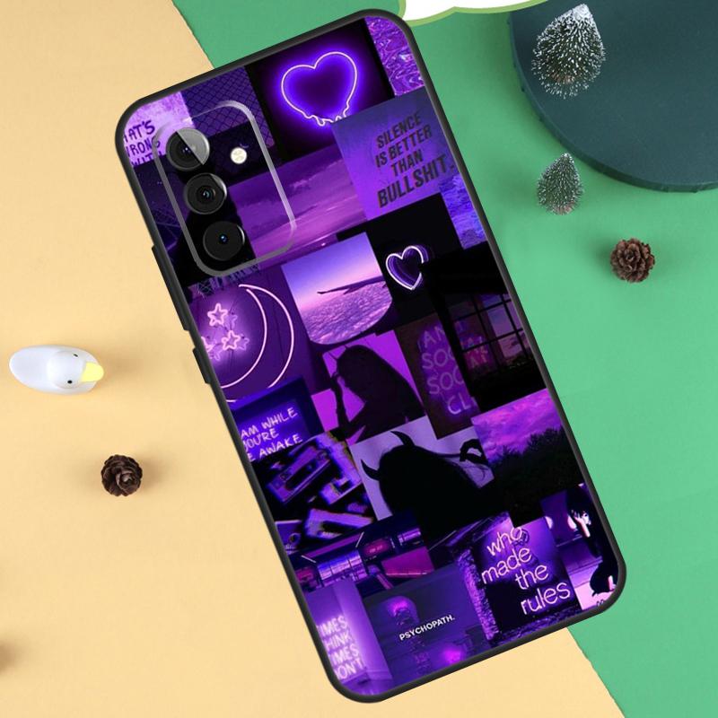 Фиолетовый эстетичный чехол для Samsung Galaxy A35 A55 A15 A25 A53 A33 A13 A52 A32 A12 A51 A71 A14 A34 A54