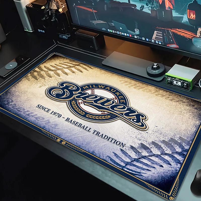 Коврик для мыши Milwaukee Brewers Большой игровой коврик для стола Нескользящий коврик для ноутбука и планшета XXL Мини-коврик для ПК Игровой коврик с заблокированным краем