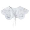Women Girls Vintage Lolita False Fake Collar Shawl Sweet Ruffles Lace-Up Bow Decorative Necklace Choker Short Poncho