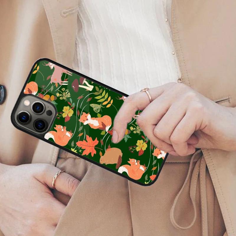 Осенние Листья Падающий Лис Магнитный Чехол для Телефона ДЛЯ APPLE iPhone 17 Air 16 14 13 12 Pro Max 15 Plus Беспроводная Зарядка MagSafe Чехол