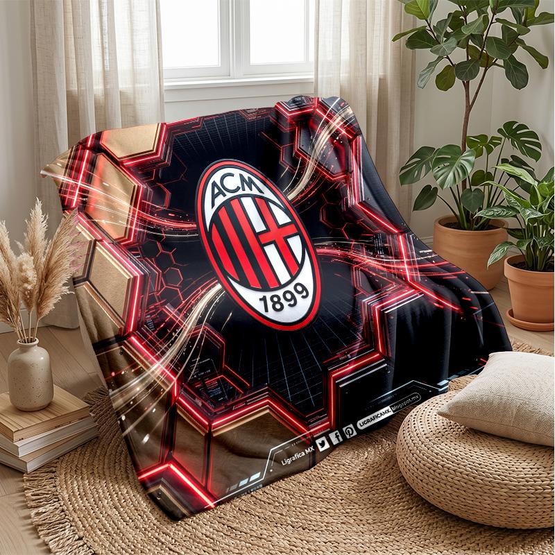 AC Milan Theme blanket Soft Flannel Blanket Plush Throw Blanket Cozy Sofa Bed Blanket for Home Decor