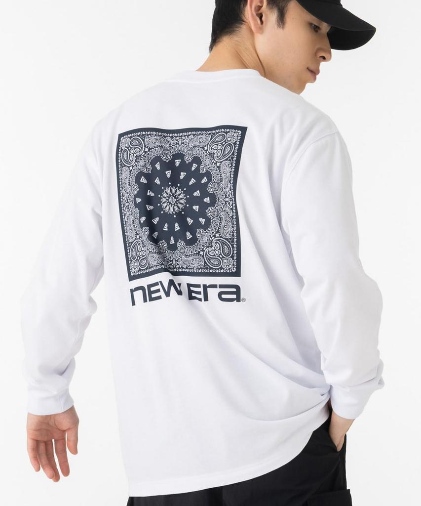 NEW ERA Cotton Tee 15129375 NER37A1698 White Long Sleeve Bandana Logo Unisex Street S L/S T-Shirt