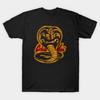 Мужская черная футболка с принтом Cobra Kai Винтажная Печать на трансферной бумаге без вырезания Хлопковая футболка