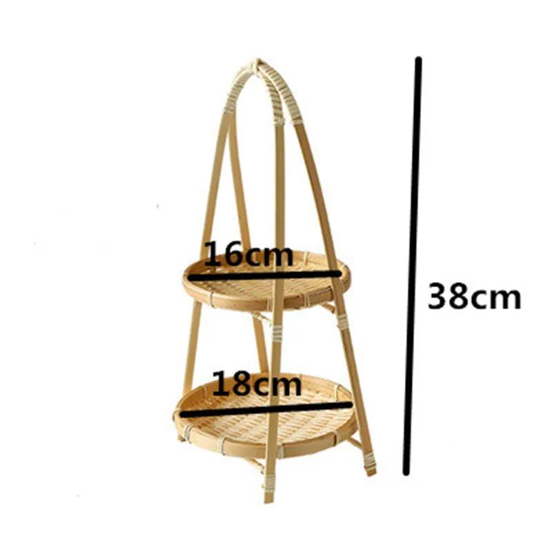 Бамбуковое плетение из соломы креативная стойка для фруктовых корзин плетеный хлеб хранение еды кухня декор поднос для тарелок контейнер из ивовых прутьев