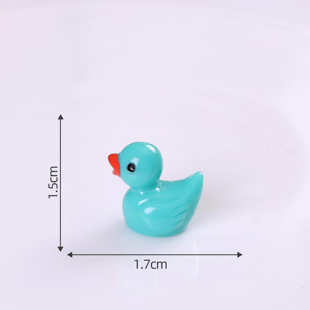Miniature Colorful Luminous Duck Resin Ornaments for Micro Landscape and Moss Decor