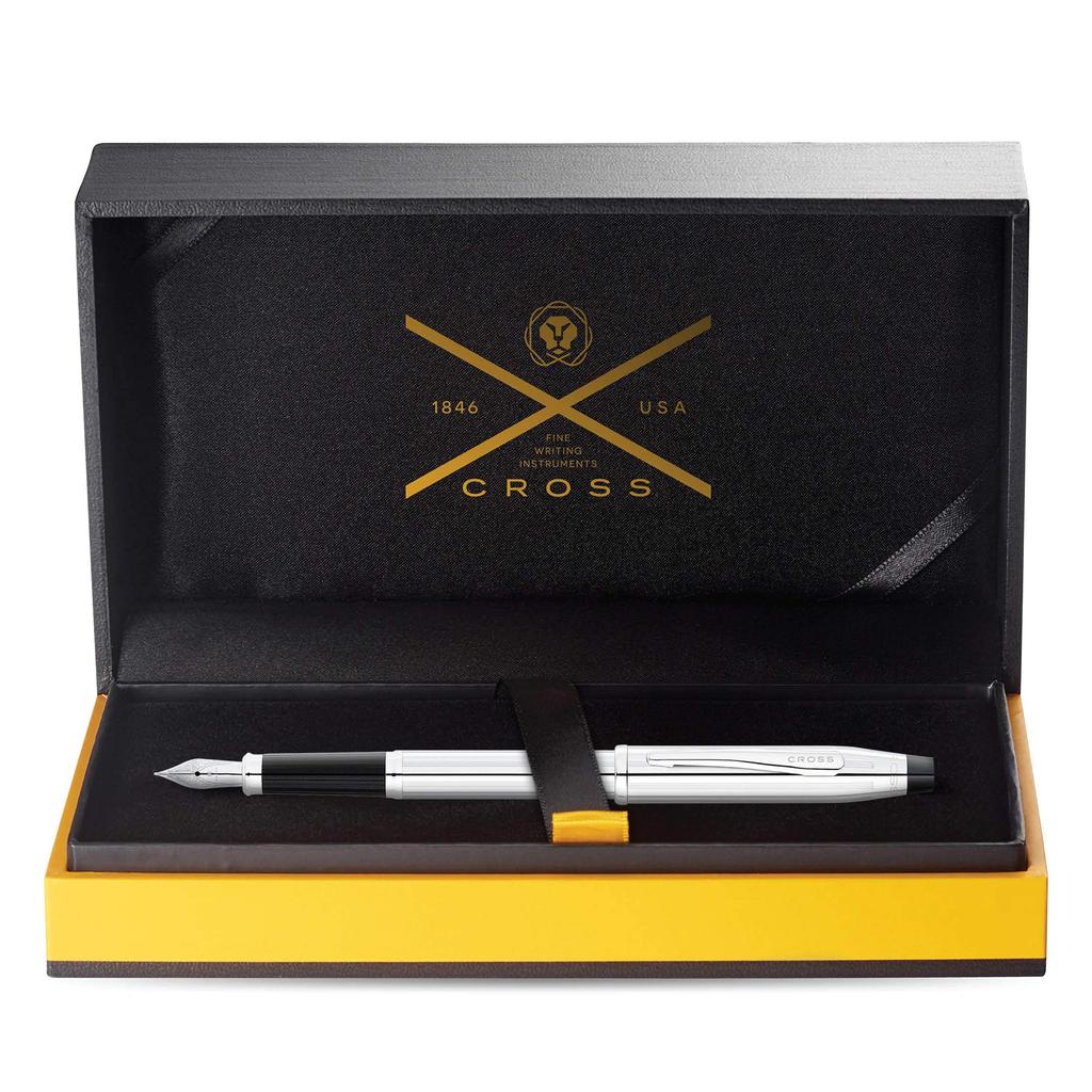 Cross Century 2 Chrome Fountain Fine Officially Imported 3509-F Pen, Nib,