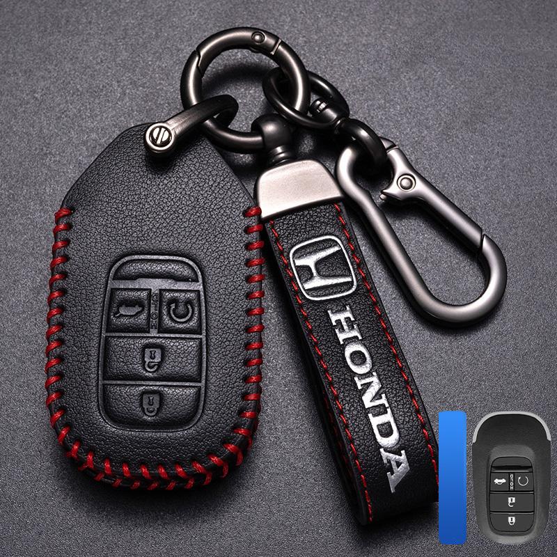 Leather Car Key Remote Cover Full Case Accessories Honda Civic Accord HR-V CR-V CRV 11th 2022 2023 City Fit Odyssey Jade RB6