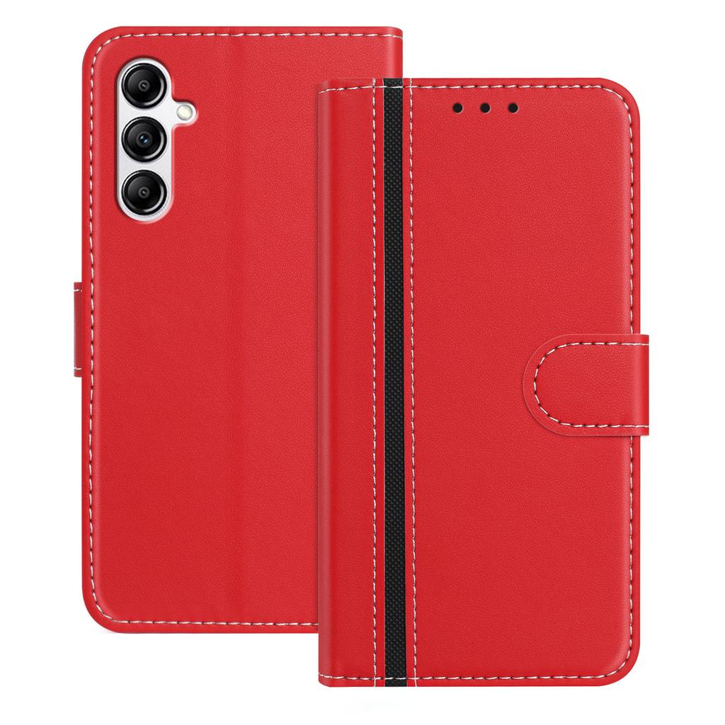 For Samsung Galaxy A14 5G Phone Cases Wallet Stand Color Splicing Leather Cover with Magnetic Clasp